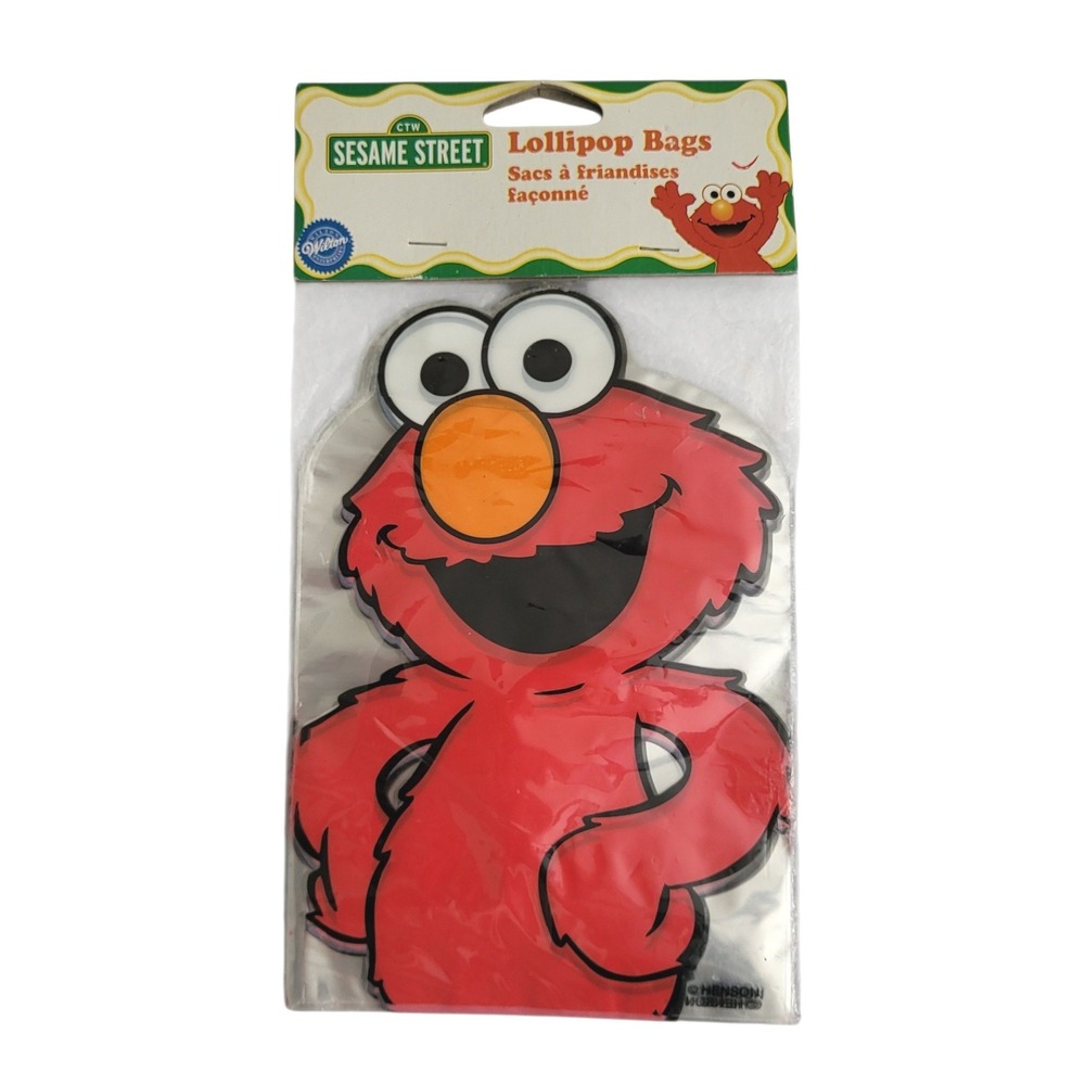 New Vintage Wilton Elmo Lollipop Bags 25 Sealed Preschool Sesame Street Henson